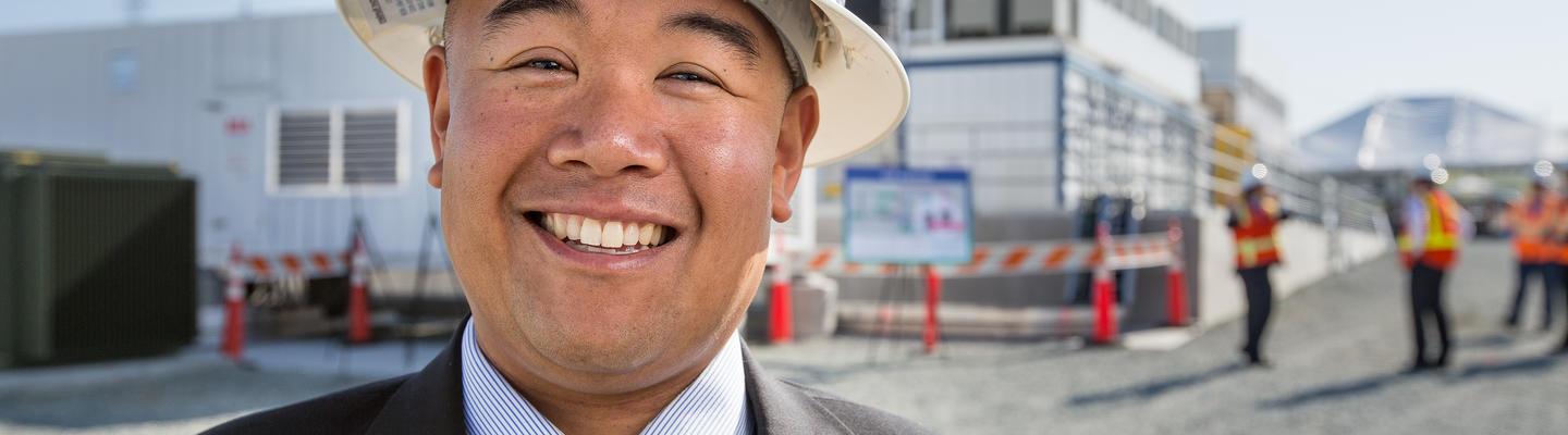 smiling construction worker